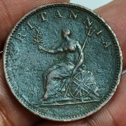 1806 United Kingdom ½ Penny - George III Rare ½ Penny (1⁄480) weight 9.45 g Coin # N-411