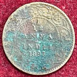 British India 1⁄12 Anna - Victoria 1892 Rare Coin #S-93