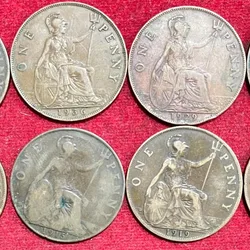 England 1 Penny ( 8 Differnt Dates) Rare Coin #I-45