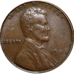 Old 1 Cent of USA (AD 1946) with Abraham Lincoln Scarce