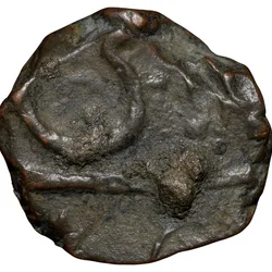 Copper Paisa of Muhiabad Poona Mint of Maratha Confederacy(17th-18th Cen. AD) with Nagfani/Cobra