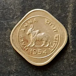 Government of India Denominaton half anna Metal copper nickel Same and similar piece available