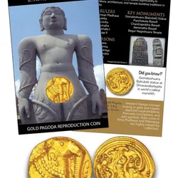 The Western Gangas – Gold Pagoda Reproduction Coin with Beautiful Folder Coin