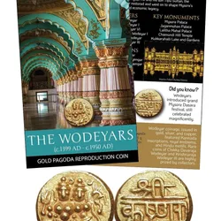 THE WODEYARS – GOLD PAGODA REPRODUCTION COIN WITH BEAUTIFUL FOLDER PACKAGING