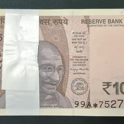 Star * Packet 10 Rupees 2025 Governor Sanjay Malhotra Rare GEM UNC Serial Packet with Fancy Number Ending 786 + 752752