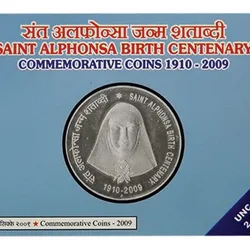 Saint Alphonsa Birth Centenary 1910 - 2009 Mumbai Mint UNC 2 Coin Set