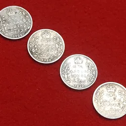 Two Anna Edward VII Four Coin Set