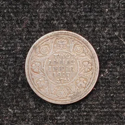 British-India 2 Annas 1917 (George V) Rare Silver Coin#AA-129
