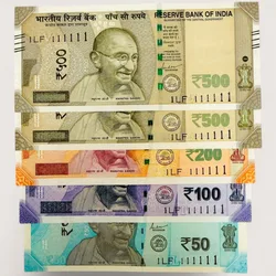 Rs 50 and 500 Ultra Unique Pair Set of Banknotes Same Number 1LF 111111 Gem UNC Unique and Rare