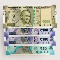 Rs 50 and 500 Ultra Unique Pair Set of Banknotes Same Number 1EW 111111 Gem UNC Unique and Rare
