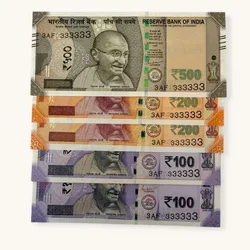 Rs 100 to 500 Ultra Unique Pair Set of Banknotes Same Number 3AF 333333 Gem UNC Unique and Rare