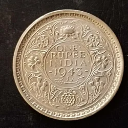 Silver British India King and emperor George vi Denominaton 1₹ Same and similar piece available