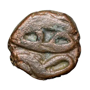 Copper 1/8 Dam(Damri) of Akbar(AD 1556-1605) Harat Dehli Mint Dated AH978 KM10 Ext. Rare