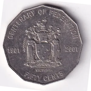 Australien 50 Cents 2001 - Elizabeth II 4th Portrait - Federation - Victoria rare Commemorative coin #M-366