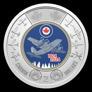 2024 $2 100th Anniversary of the Royal Canadian Air Force Colour commevrative gem unc coin