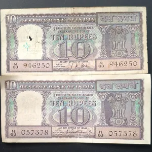10 Rupees Diamond Issue Governor L.K JHA and P.C. Bhattacharya Rare ( 2 PCS Set)