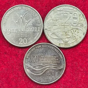 Australia 20 Cents Rare 3 Different Commemorative ( 3 PCS Set) # A- 494