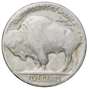 Copper-Nickel 5 Cents of USA (AD 1929) with Standing American Bison Rare