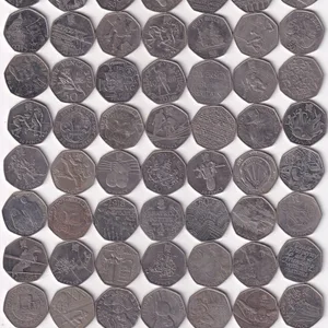 78 Different England 50 Pence Commemorative Rare Coin Set (78 Coin Set) #Z-104