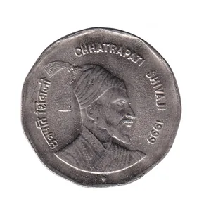 India 2 Rupees 1999 (Chhatrapati Shivaji) Commemorative UNC Coin#AA-92