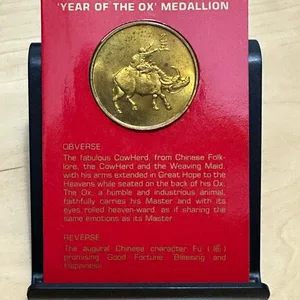 1985 Singapore Year of the Ox Medallion Coin Card Edition