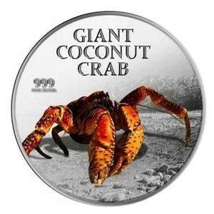 Reproduction Coin - Pitcairn Island 2 dollars 2013 - Coconut Crab, Pitcairn Islands Commemorative UNC Beautiful Coloured Coin Silver Plated