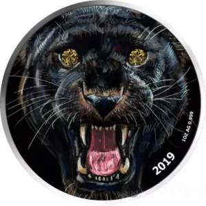 Reproduction Coin - Cameroon 100 Francs CFA 2019 Black Panther Commemorative UNC Beautiful Rare Silver Plated Coin