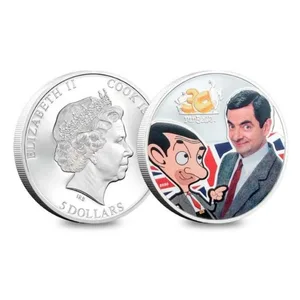 Reproduction Coin - MR Bean 30th Anniversary Coin 5$ Cook Islands 2020 Commemorative UNC Beautiful Coloured Rare Coin