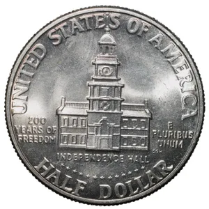 Copper-Nickel 1/2 Dollar of USA (AD 1976) Commemorative issue - Bicentenary of the United States Declaration of Independence 1776-1976 UNC Grade