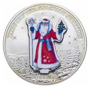 Reproduction Coin - Nauru 2017 - Father Frost Commemorative UNC Beautiful Coloured Coin Silver Plated