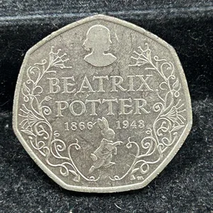 United Kingdom 50 Pence - Elizabeth II(Beatrix Potter) 1866-1943 Rare Coin With Cover#S-85