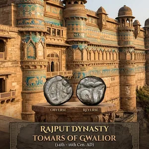 Copper 1/3 Falus of Tomars of Gwalior of Rajput Dynasty (14th - 16th Cen. AD) Very Rare