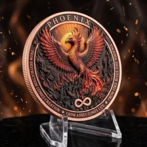 Rare Five Troy Ounces Copper Proof Coin ONE DOLLAR PHOENIX issued LIBERIA Year 2027