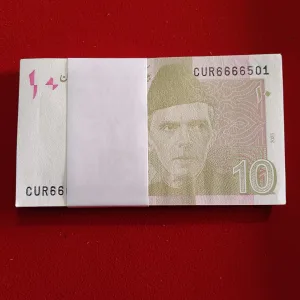 Rare Ten Rs Full Semi Fancy Number Bundle 6666566 Gem Bunc Condition State Bank of Pakistan 6666501