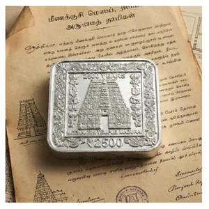 India 2500 Rupees - Meenakshi Temple, Madurai Rare 100g Coin Bar Medieval Token