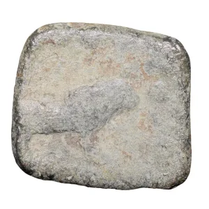 Lead Coin of Western Kshatrapa - Rudrasena III? (3rd Cen. AD) with Bull Right/3-Arched Hill Rare