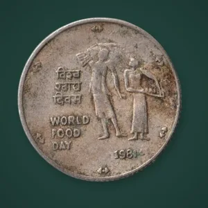 Rare 25 Paise 1981 World Food Day Republic of India Commemorative Coinage India Coin # A882