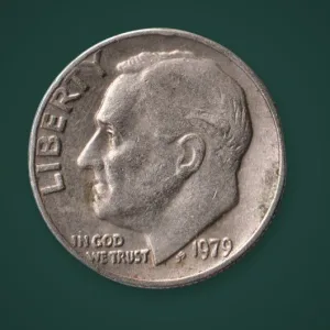 Rare 1 Dime 1979 Roosevelt Philadelphia Mint United States of America Coin # A885