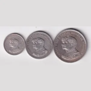 Portugal Charles I - Discovery of India , Rare all Different Denomination Silver Coins (3 Coin Set)