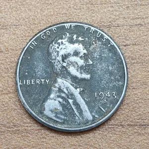 United States 1 Cent "Lincoln - Wheat Ears Reverse - (Zinc plated steel) 1943 Rare Coin