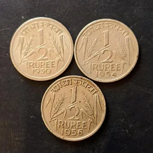 Government of India  Year 1950-1954-1956 Metal copper nickel  Same and similar piece available