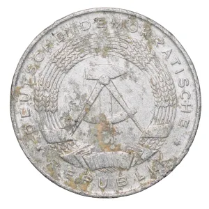 Aluminium 1 Pfennig of Germany (AD 1968) with State emblem of the German Democratic Republic