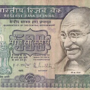500 Rupees R N Malhotra Signature First Issue Very Fine Condition Note #2