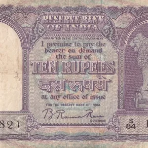 B Rama Rao 10 rupees Fafda Issue Correct Hindi Note Rare #1