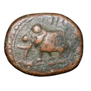 Copper 1/4 Paisa(Akhtar) of Tipu Sultan(AD 1787-99) of Mysore Kingdom Khaliquabad Mint KM81.1 Rare