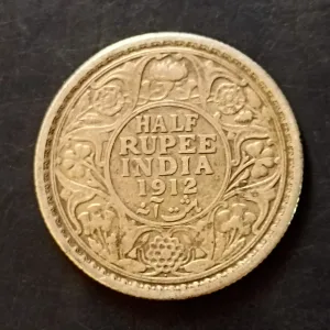 British India  King and emperor George v  Denominaton 1/2₹ Excellent condition  Same and similar piece available