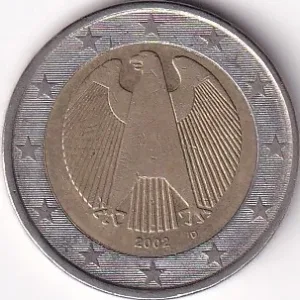 2 Euros Germany 2002 D Mark Bimetallic Coin