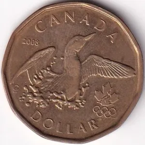 Canada One Dollar 2008 Bronze Plated Nickel Coin