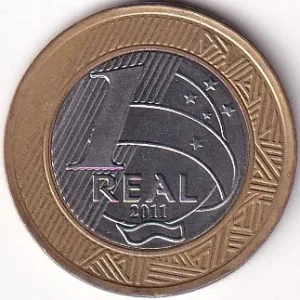 Brazil 1 Real Bimetallic 2011 Coin