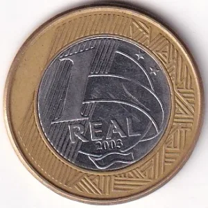 Brazil 1 Real Bimetallic 2003 Coin